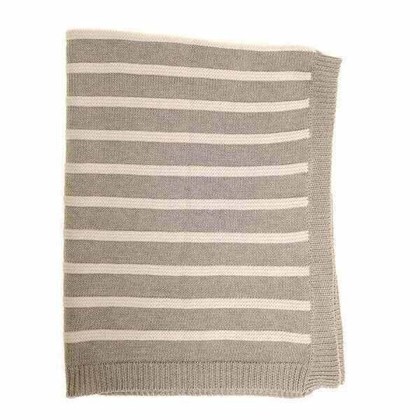 Ziggle grey and white striped baby blanket 100x75cm (British brand)