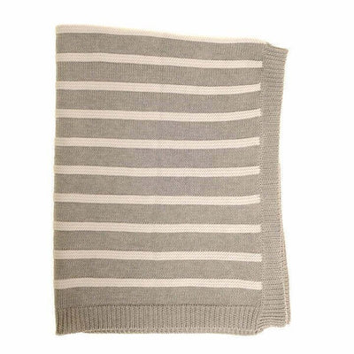 Babydecke Ziggle Grau und Weiß gestreift 100cm x 75cm