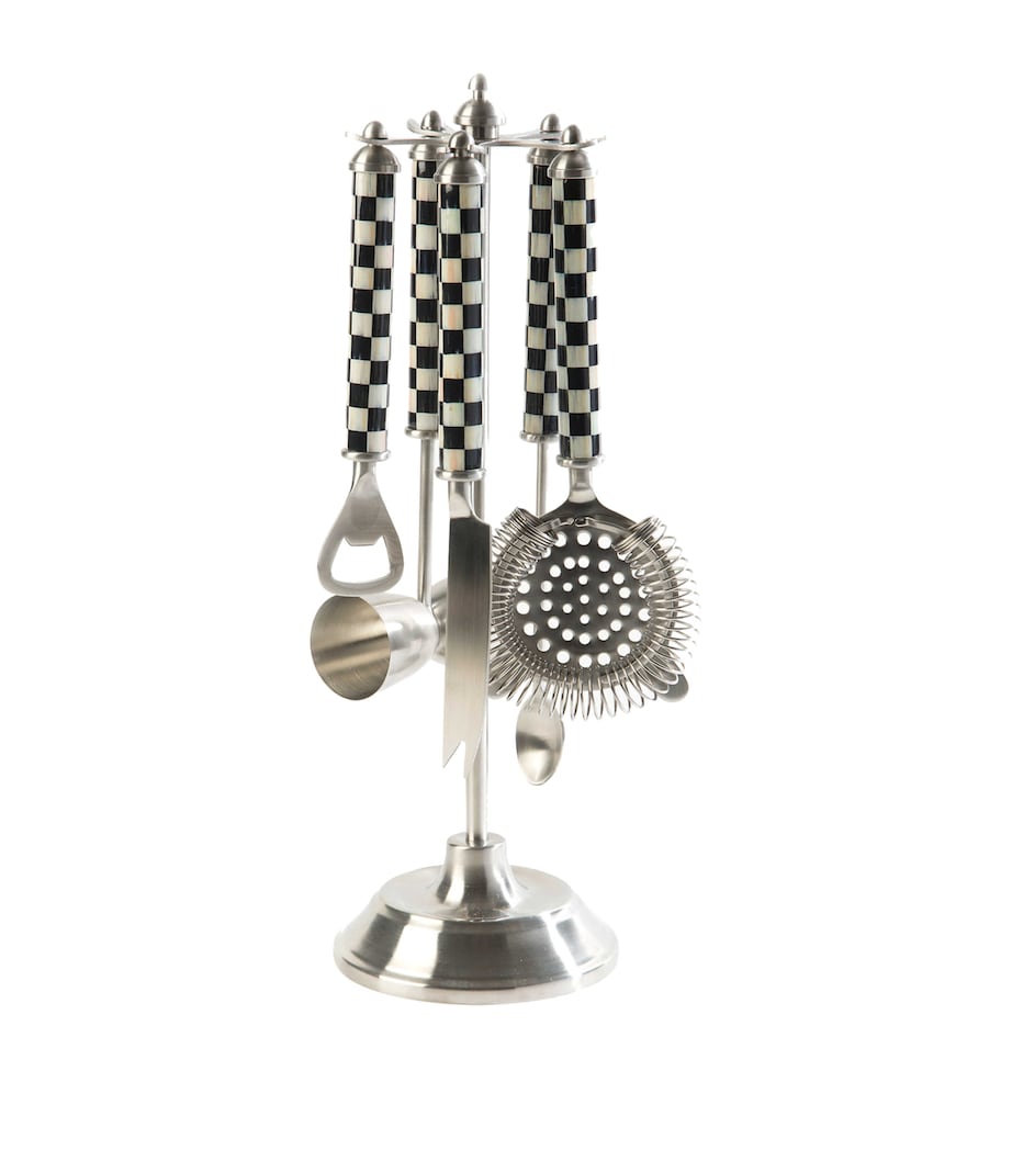 MacKenzie-Childs Courtly Check bar tool set, imported from the UK