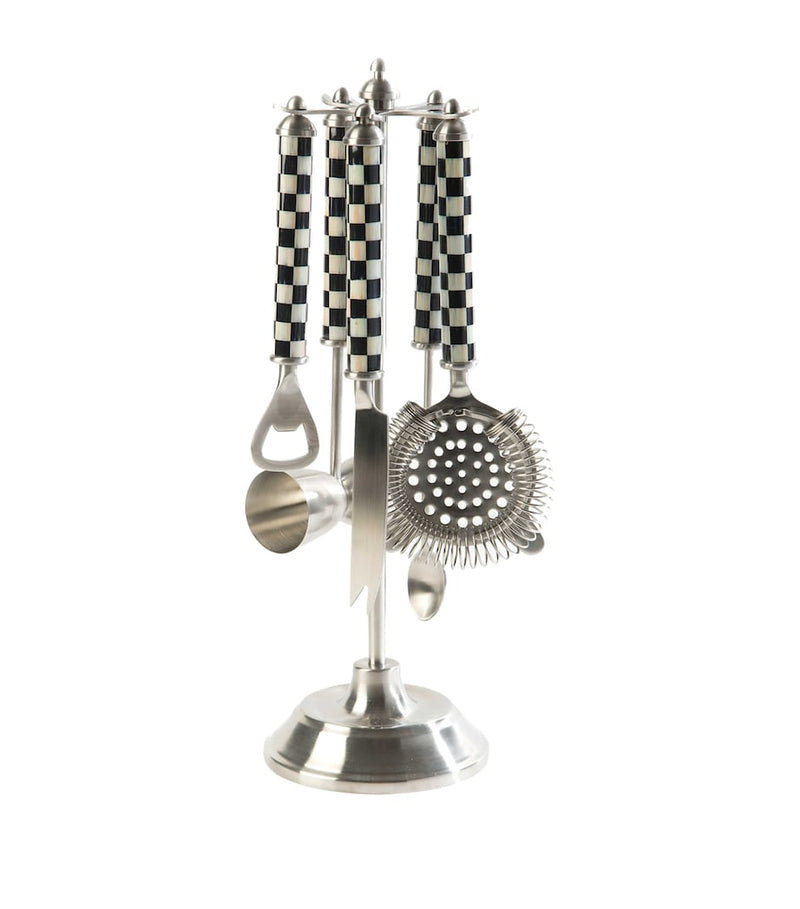 MacKenzie-Childs Courtly Check bar tool set, imported from the UK