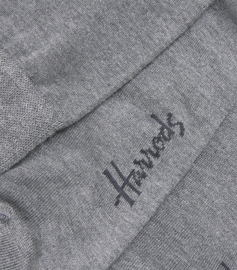 Harrods logo socks with cashmere and silk blend (British brand)