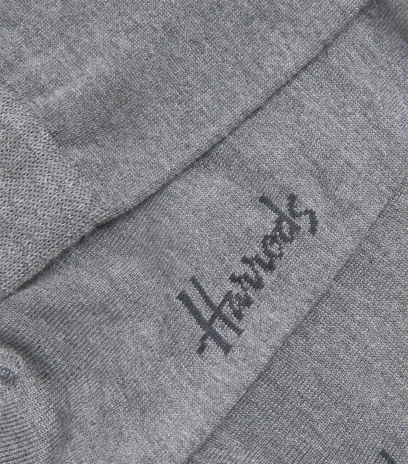 Harrods logo socks with cashmere and silk blend (British brand)