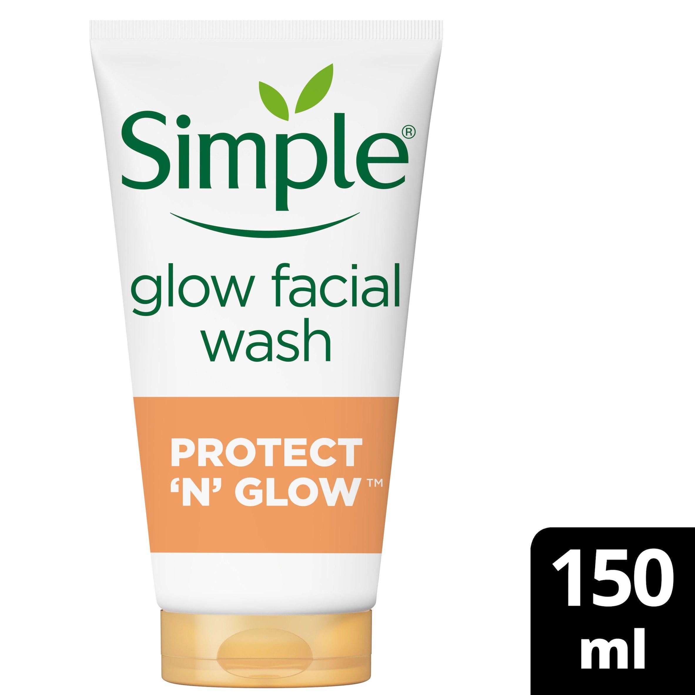 Simple Protect 'N' Glow Clay Polish Cleanser Express Glow 150ml Masks Boots   