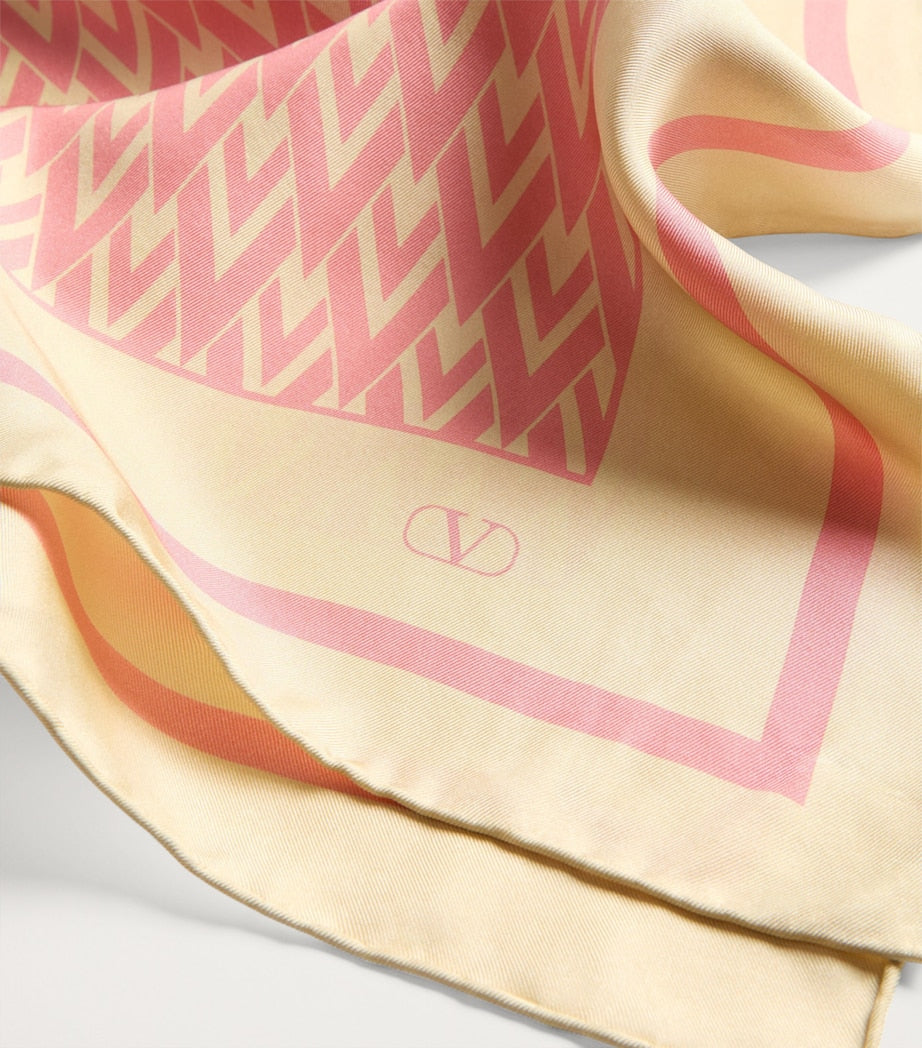 Valentino Garavani silk scarf with monogram (British brand)