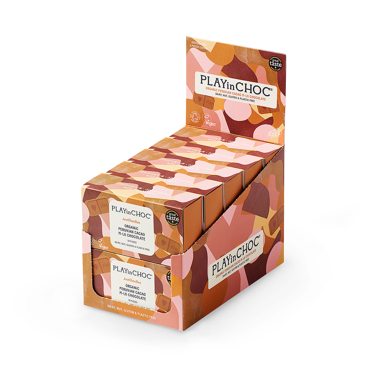 PLAYin CHOC JustChoc Box organic chocolate 1kg (British brand)