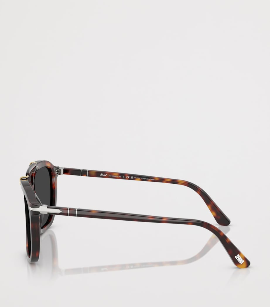 Persol Senna Serie quadratische Acetat-Sonnenbrille mit Meflecto-System (britische Marke)