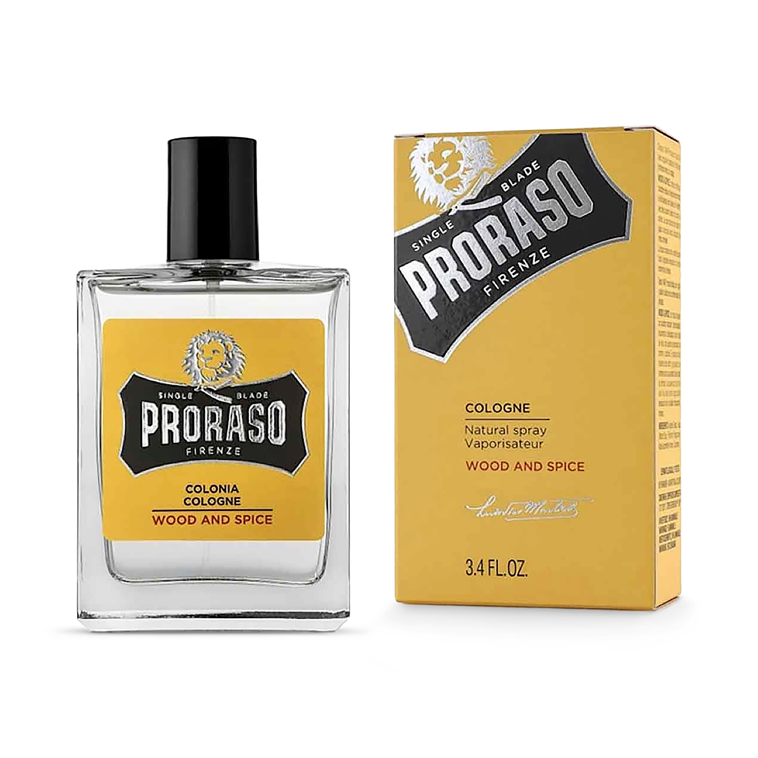 Proraso cologne Wood & Spice 100ml, imported from the UK
