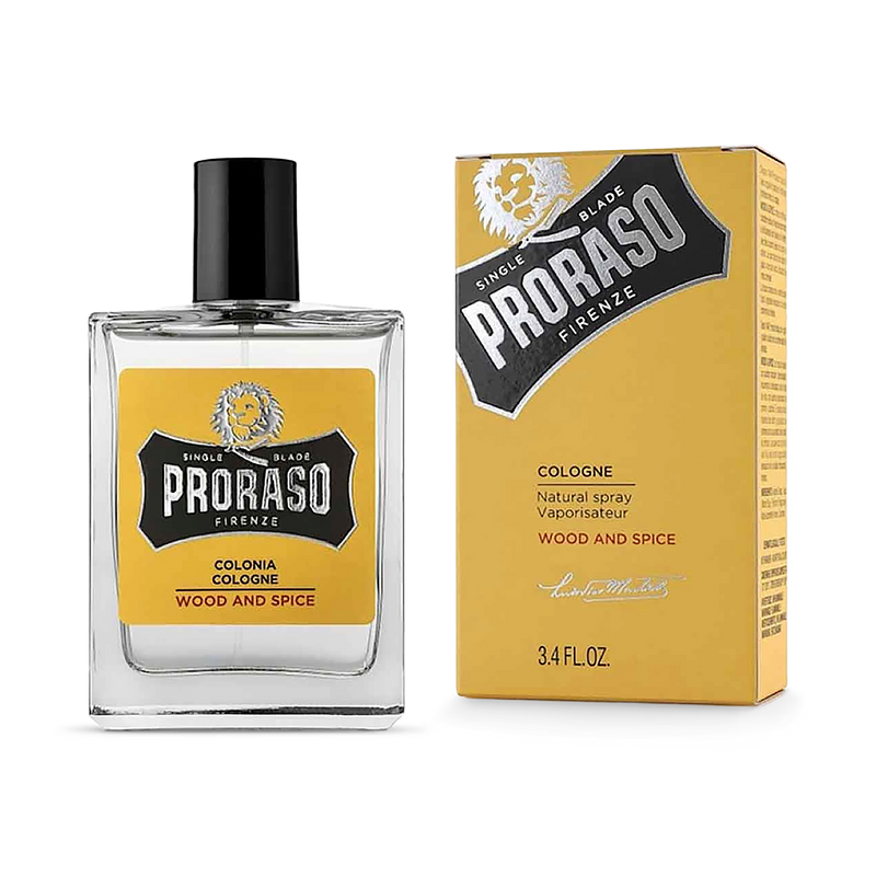 Proraso cologne Wood & Spice 100ml, imported from the UK