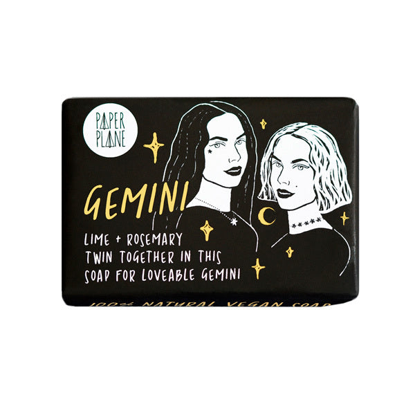 Paper Plane Gemini Star Sign soap 95g (British brand)