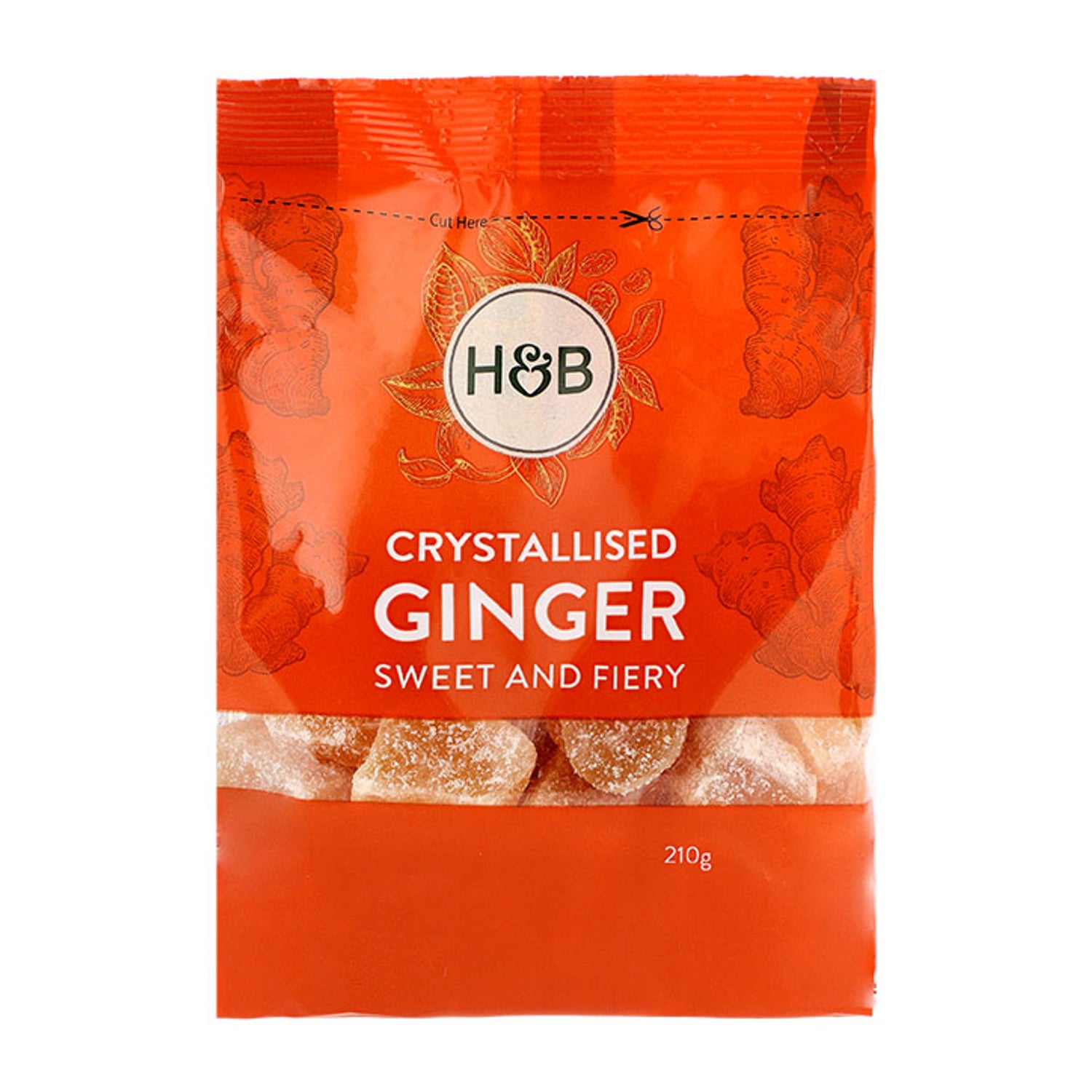 Holland & Barrett crystallised ginger 210g, UK version