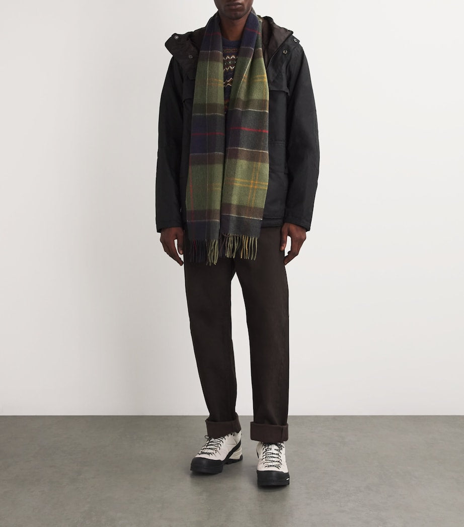 Barbour wool-cashmere tartan scarf 195x30cm, imported from the UK