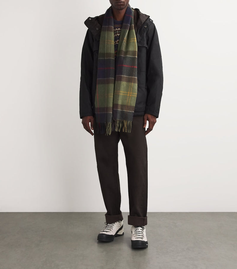 Barbour wool-cashmere tartan scarf 195x30cm, imported from the UK
