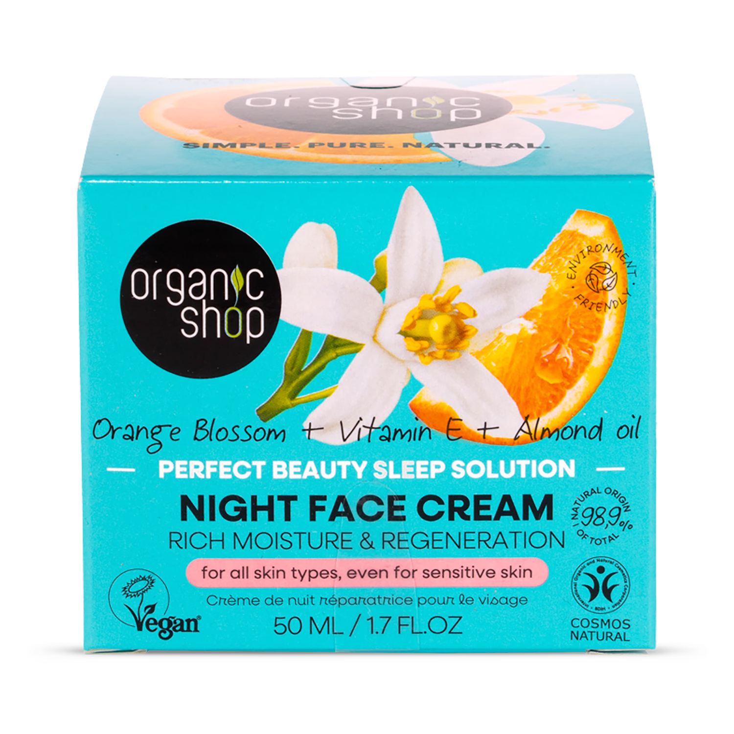Organic Shop Orange Blossom night cream 50ml, UK version