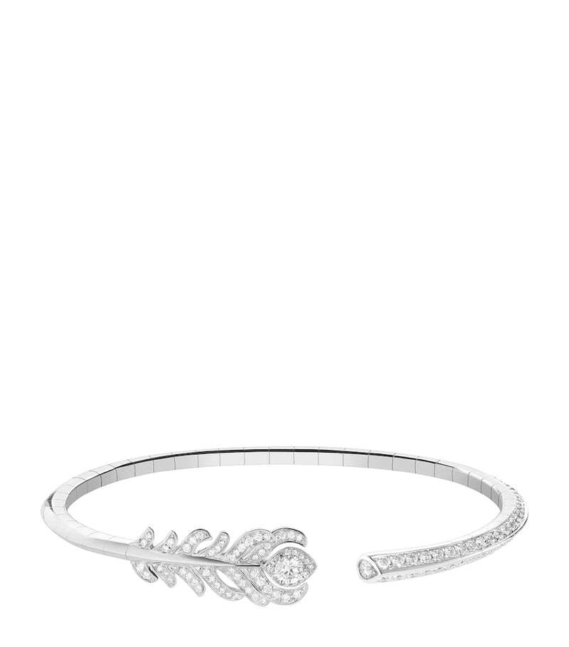 Boucheron white gold diamond Plume de Paon bracelet (British brand)