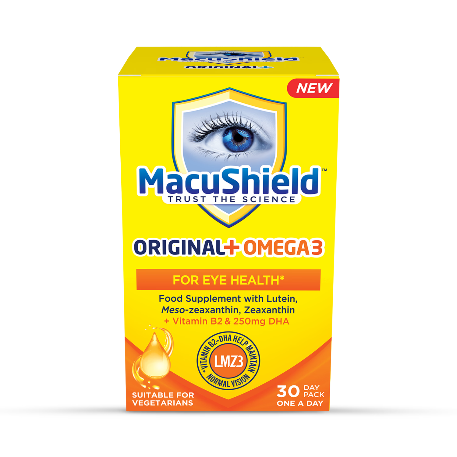 Macushield eye health supplement Original+ Omega 3 30 capsules, UK version