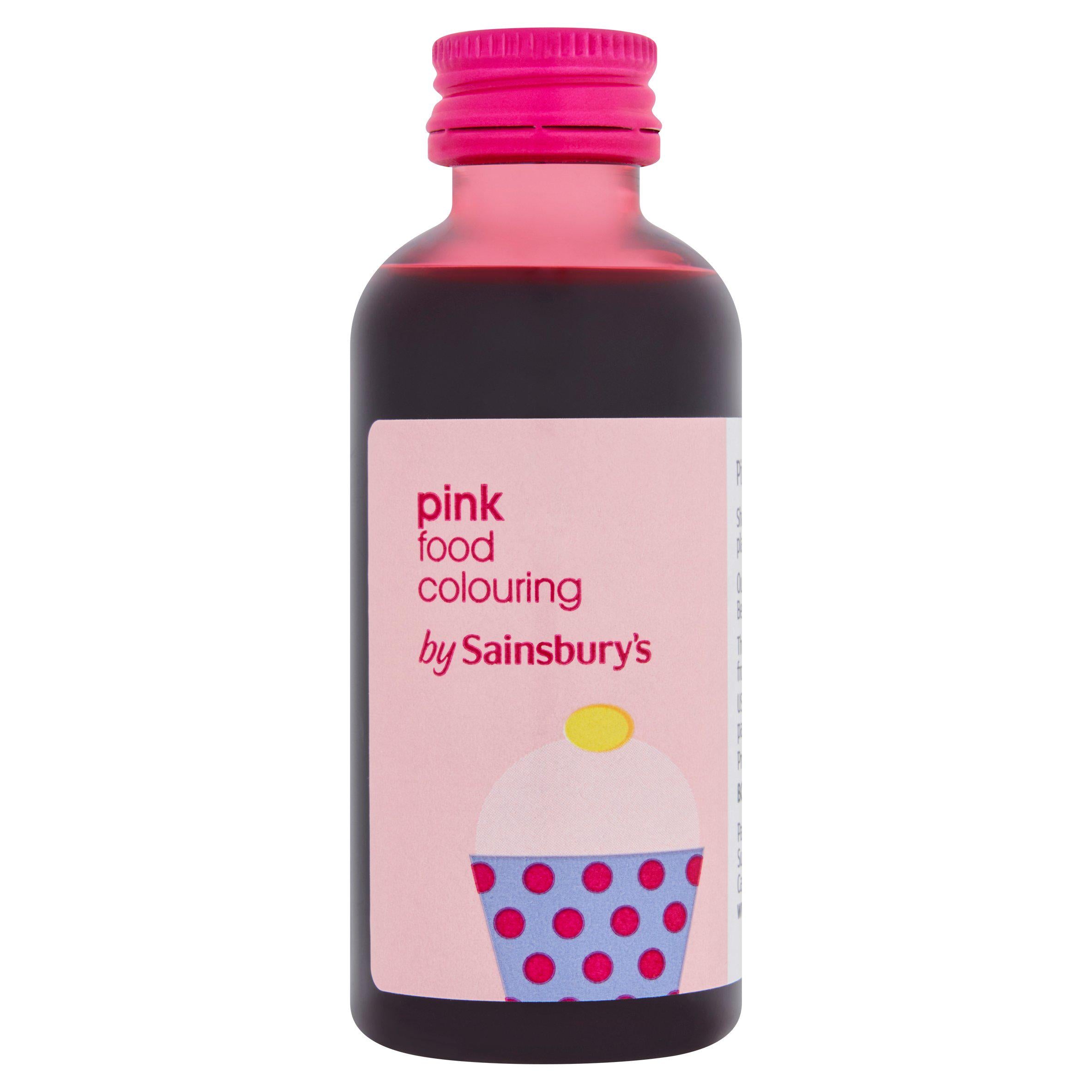 Sainsbury's Pink Food Colouring 60 Ml Colourings & flavourings Sainsburys   