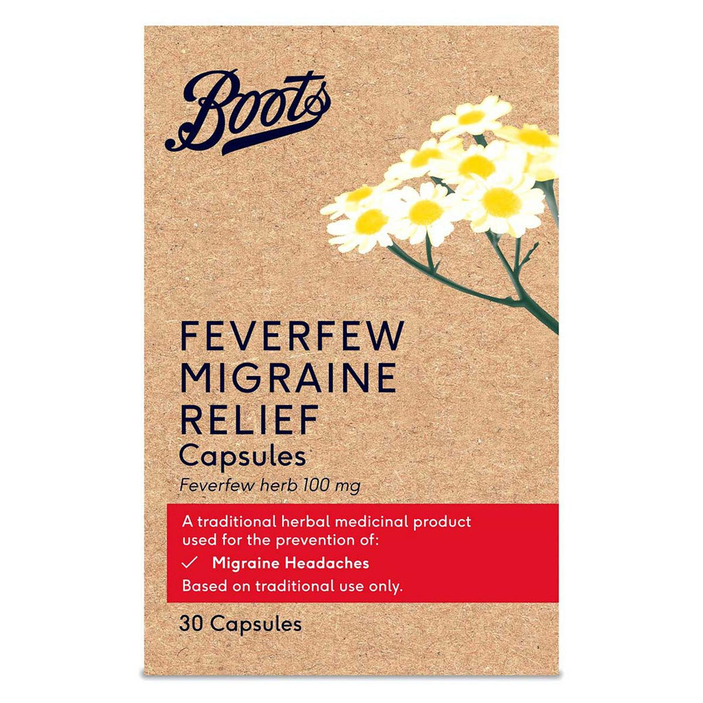 Boots Pharmaceuticals Migraine Relief Feverfew Capsules  - 30 Capsules