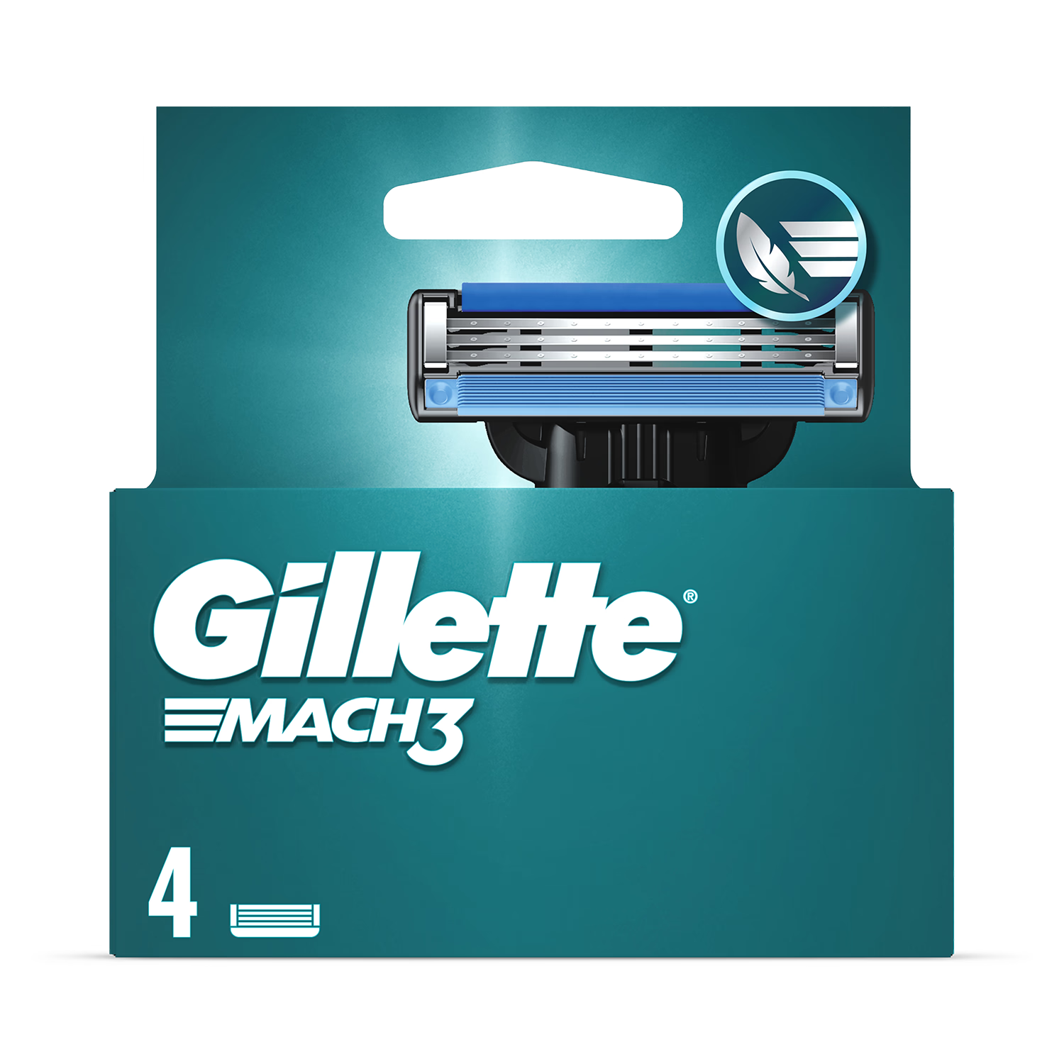 Gillette Mach3 razor blade refills 4-pack, UK version