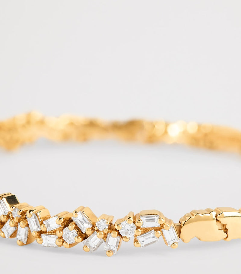 Suzanne Kalan yellow gold diamond bangle, UK version