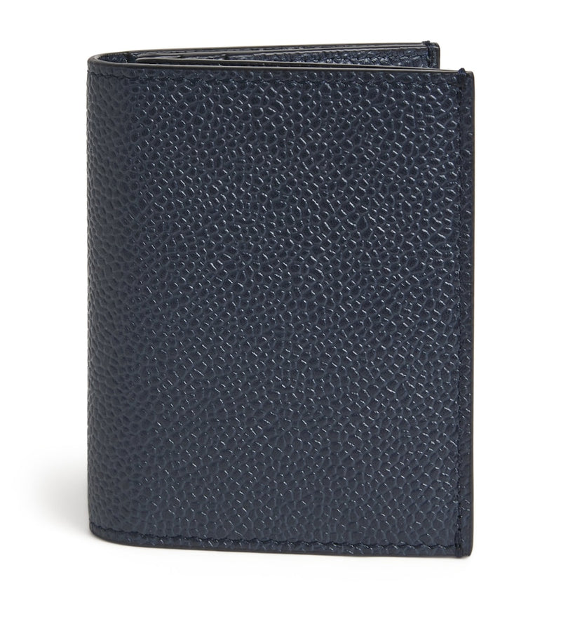 Thom Browne leather double card holder with gold foil logo - (British brand)