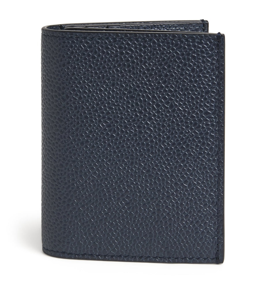 Thom Browne leather double card holder with gold foil logo - (British brand)