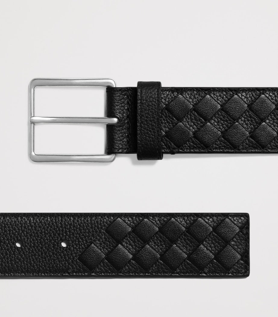 حزام Bottega Veneta Intrecciato من جلد العجل، مستورد من المملكة المتحدة