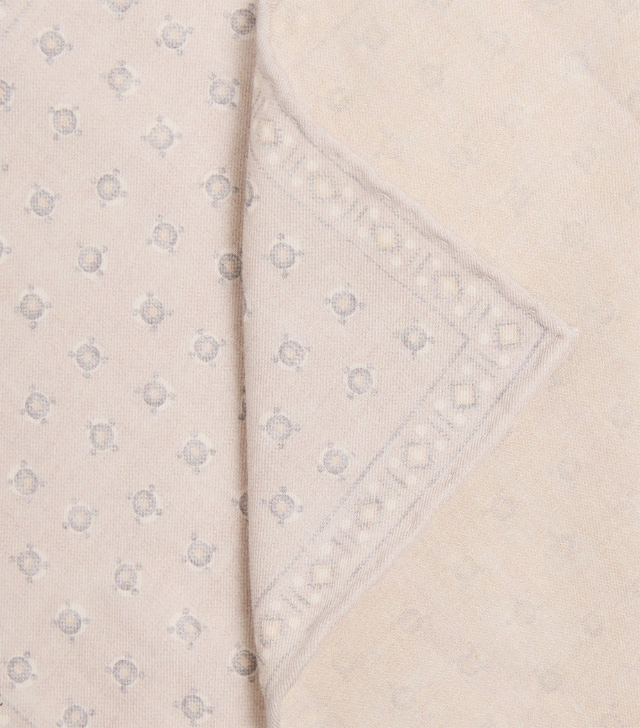 Eleventy polka-dot wool-cotton pocket square 33cm - British product