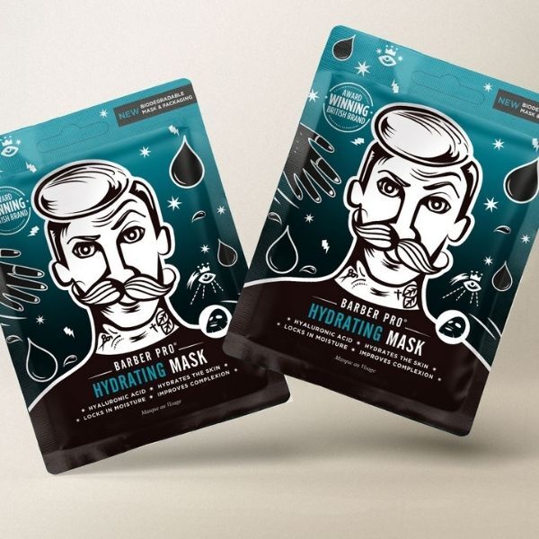 BARBER PRO hydrating face sheet mask, imported from the UK
