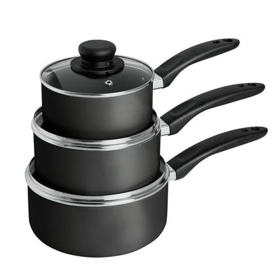 Argos Argos Home 3 Piece Aluminium Pan Set - Grey- Buy online at McGrocer