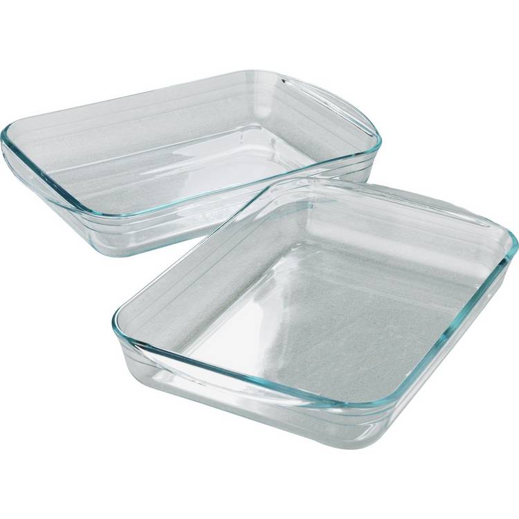 Argos Home set of 2 glass roasters 35cm by 22cm, UK version