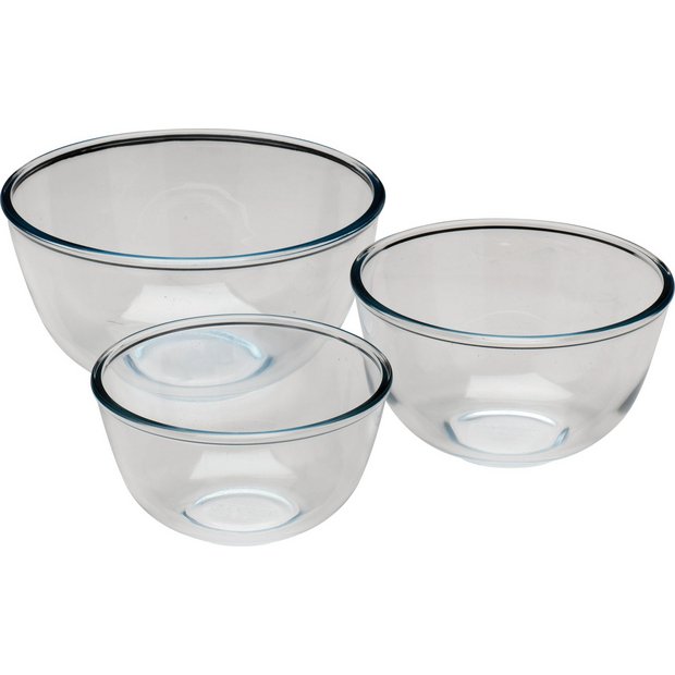 Pyrex glass bowl set 3 piece, UK version