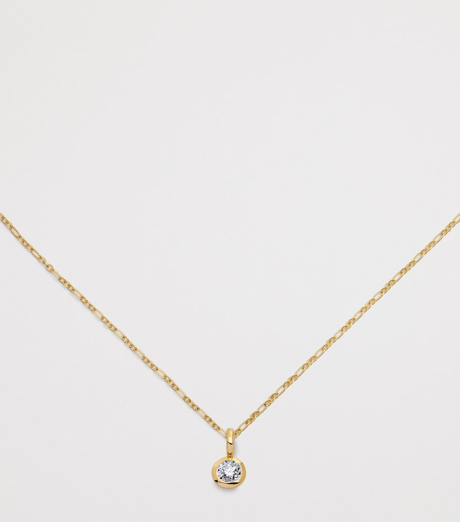 Monica Vinader gold vermeil solitaire charm with lab-grown diamond (British brand)