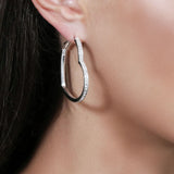 Lipsy crystal heart hoop earrings (British brand)