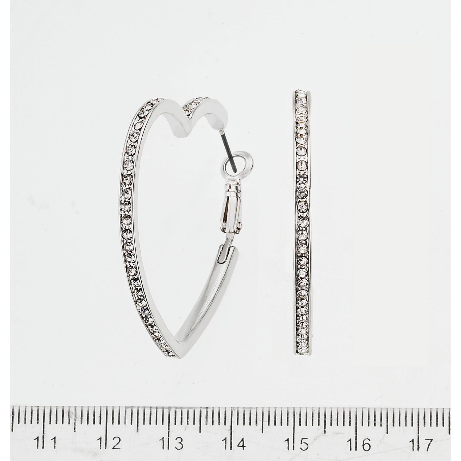 Lipsy crystal heart hoop earrings (British brand)