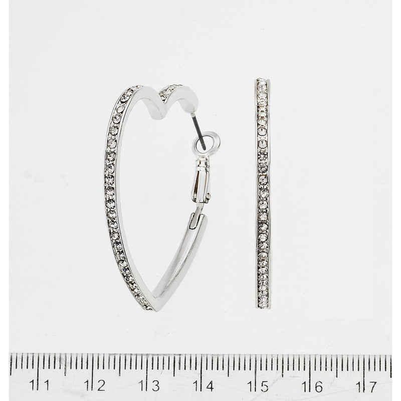 Lipsy crystal heart hoop earrings (British brand)