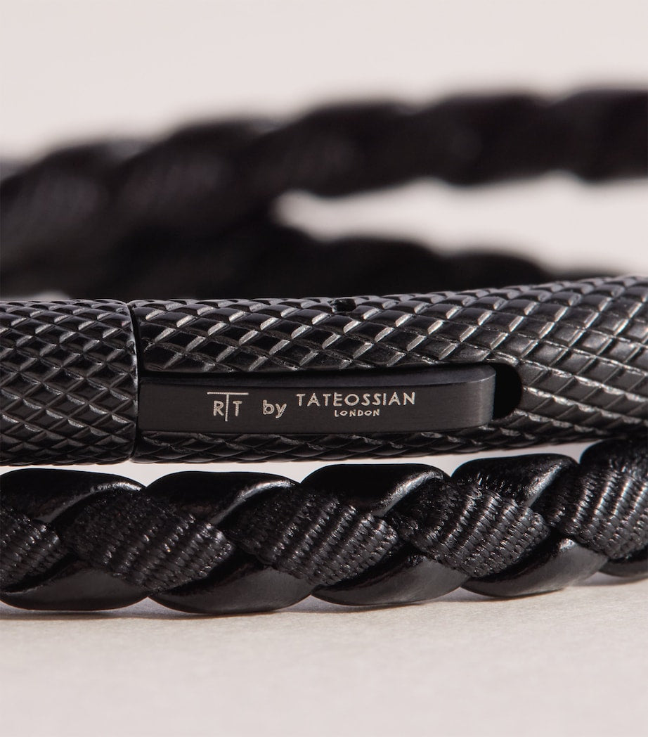 Bracelet Chelsea en cuir Tateossian, importé du Royaume-Uni