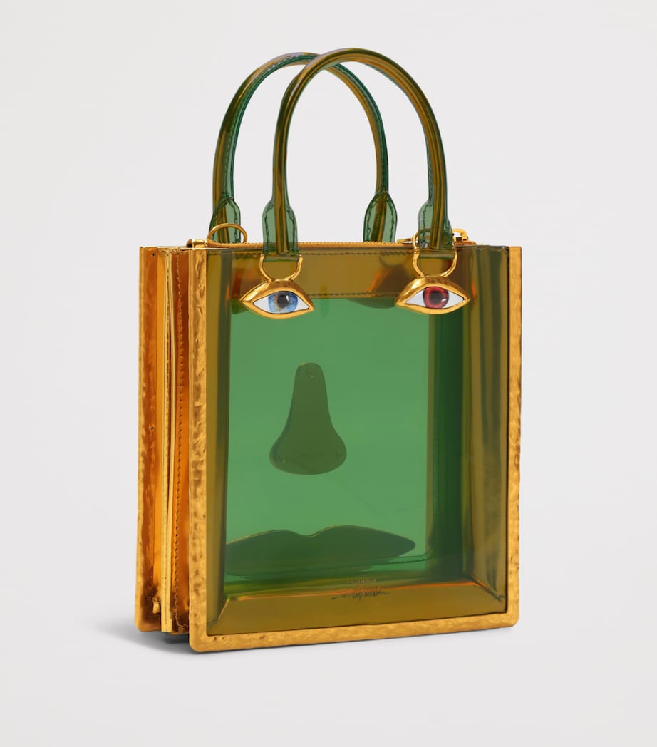 Schiaparelli vinyl face top-handle bag with gold-tone frame (British brand)