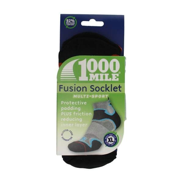 1000 Mile men's fusion socklet double layer socks (British brand)