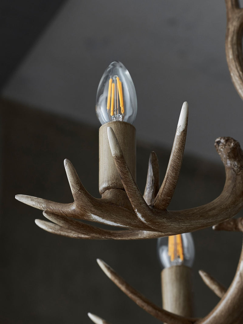 Natural antler ceiling light 5-light fitting, UK version