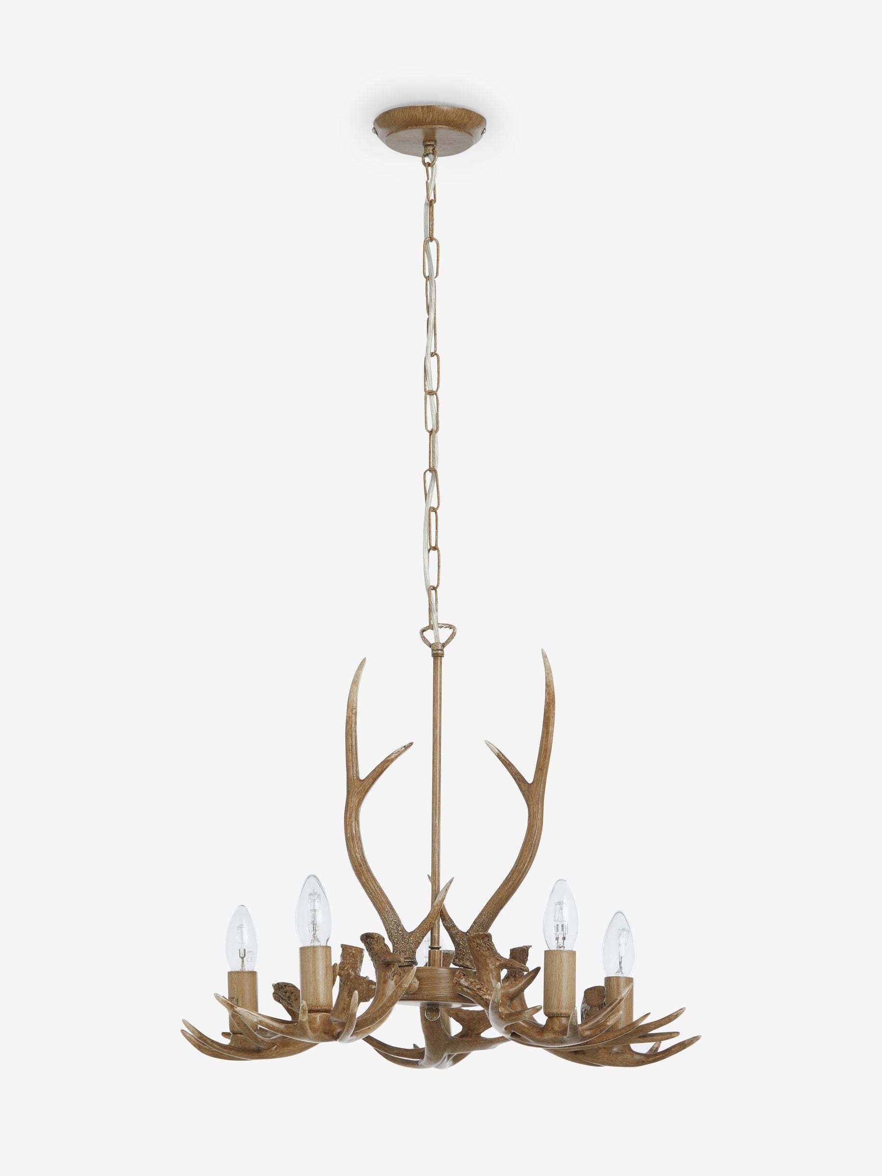 Natural antler ceiling light 5-light fitting, UK version