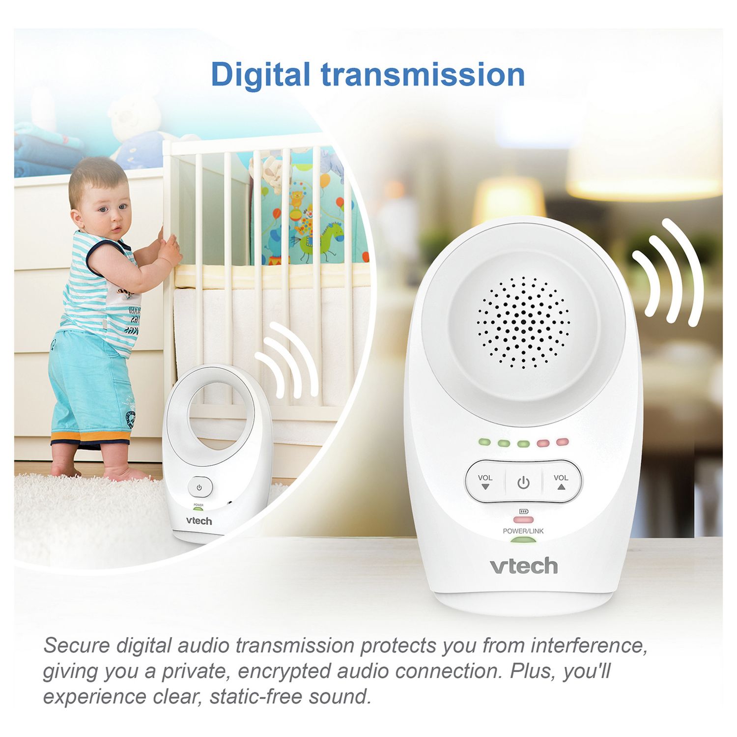 VTech DM1111 audio baby monitor - British product
