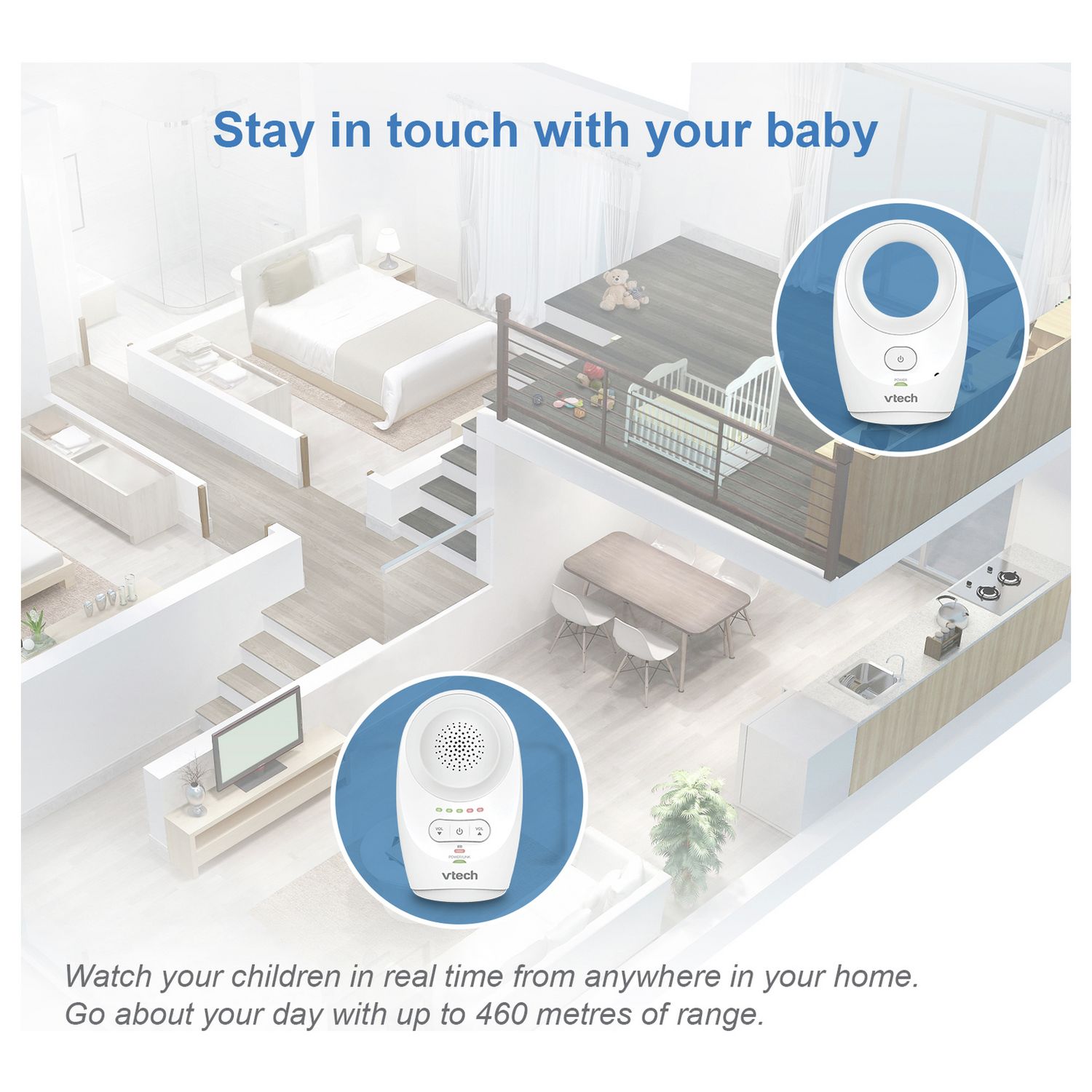 VTech DM1111 audio baby monitor - British product