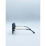 SVNX round floral gem novelty sunglasses black one size, imported from the UK