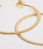 SHAY yellow gold pavé diamond hoop earrings 7cm - British product