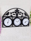 Charles Bentley black outdoor wall clock thermometer hygrometer - British product