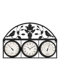 Charles Bentley black outdoor wall clock thermometer hygrometer - British product