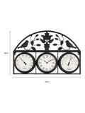 Charles Bentley black outdoor wall clock thermometer hygrometer - British product