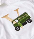 Paint My Dreams cotton V monogram baby bib, imported from the UK