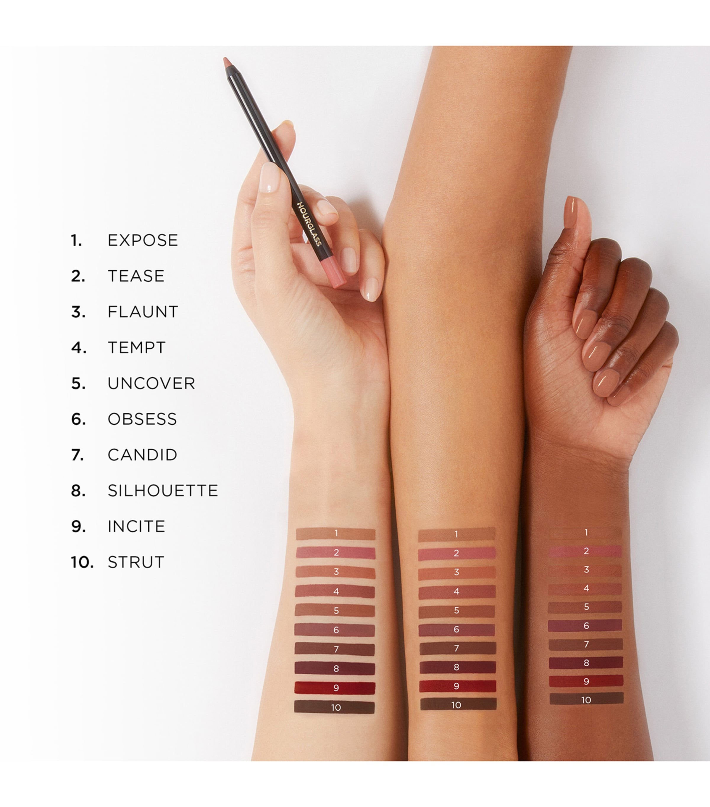 Hourglass Shape and Sculpt lip liner, UK version