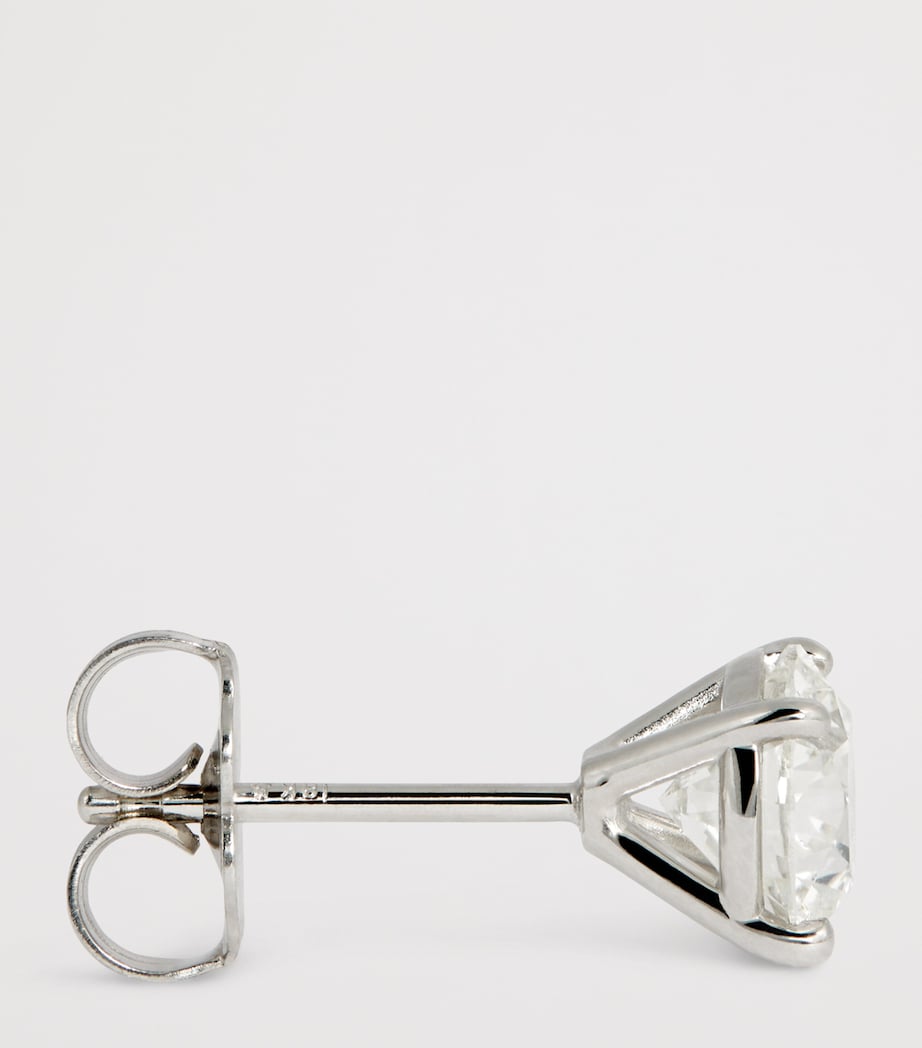 Harrods white gold diamond stud earrings 1.50ct (British brand)